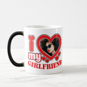 I Love My Girlfriend Personalized Photo Text Color Morph Mug