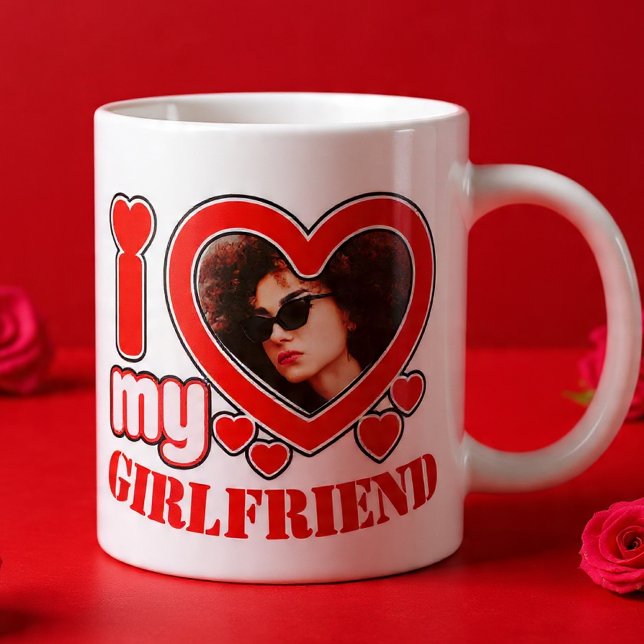 I Love My Girlfriend Personalized Photo Text Giant Coffee Mug (Creator Uploaded)
