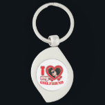 I Love My Girlfriend Personalized Photo Text Keychain<br><div class="desc">I Love My Girlfriend Personalized Photo and Text</div>