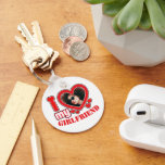 I Love My Girlfriend Personalized Photo Text Keychain<br><div class="desc">I Love My Girlfriend Personalized Photo and Text</div>