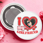 I Love My Girlfriend Personalized Photo Text Magnet<br><div class="desc">I Love My Girlfriend Personalized Photo and Text</div>