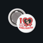 I Love My Girlfriend Personalized Photo Text Magnet<br><div class="desc">I Love My Girlfriend Personalized Photo and Text</div>