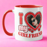 I Love My Girlfriend Personalized Photo Text Mug<br><div class="desc">I Love My Girlfriend Personalized Photo and Text</div>