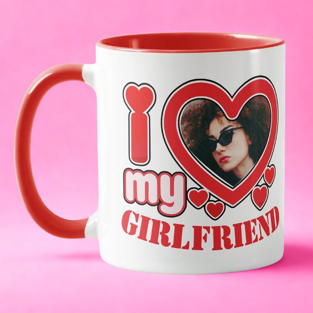 I Love My Girlfriend Personalized Photo Text Mug (Creator Uploaded)