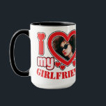 I Love My Girlfriend Personalized Photo Text Mug<br><div class="desc">I Love My Girlfriend Personalized Photo and Text</div>