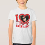 I Love My Girlfriend Personalized Photo Text Tri-Blend Shirt<br><div class="desc">I Love My Girlfriend Personalized Photo and Text</div>