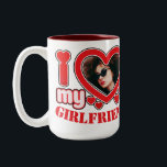I Love My Girlfriend Personalized Photo Text Two-Tone Coffee Mug<br><div class="desc">I Love My Girlfriend Personalized Photo and Text</div>