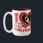 I Love My Girlfriend Personalized Photo Text Two-Tone Coffee Mug<br><div class="desc">I Love My Girlfriend Personalized Photo and Text</div>