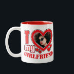 I Love My Girlfriend Personalized Photo Text Two-Tone Coffee Mug<br><div class="desc">I Love My Girlfriend Personalized Photo and Text</div>