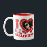 I Love My Girlfriend Personalized Photo Text Two-Tone Coffee Mug<br><div class="desc">I Love My Girlfriend Personalized Photo and Text</div>