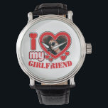 I Love My Girlfriend Personalized Photo Text Watch<br><div class="desc">I Love My Girlfriend Personalized Photo and Text</div>