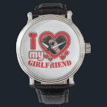 I Love My Girlfriend Personalized Photo Text Watch<br><div class="desc">I Love My Girlfriend Personalized Photo and Text</div>