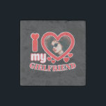I Love My Girlfriend Personalized Stone Magnet<br><div class="desc">I Love My Girlfriend Personalized Photo and Text</div>