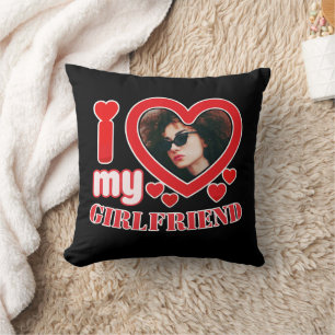 I Love My Girlfriend Personalized Throw Pillow