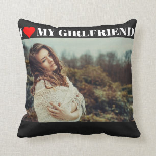 I Love My Girlfriend Personalized Throw Pillow
