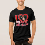 I Love My Girlfriend Personalized Tri-Blend Shirt<br><div class="desc">I Love My Girlfriend Personalized Photo and Text</div>
