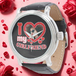 I Love My Girlfriend Personalized Watch<br><div class="desc">I Love My Girlfriend Personalized Photo and Text</div>
