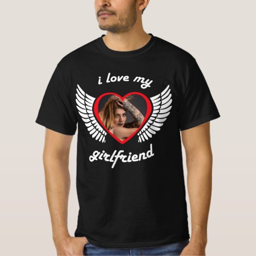 I Love My Girlfriend Photo Black T_Shirt