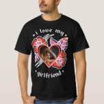 I Love My Girlfriend Photo Custom Black T-Shirt<br><div class="desc">Personalize this awesome tattoo style I Love My Girlfriend shirt. Put your photo in the heart to make it special. Makes a great gift for that amazing  boyfriend!</div>
