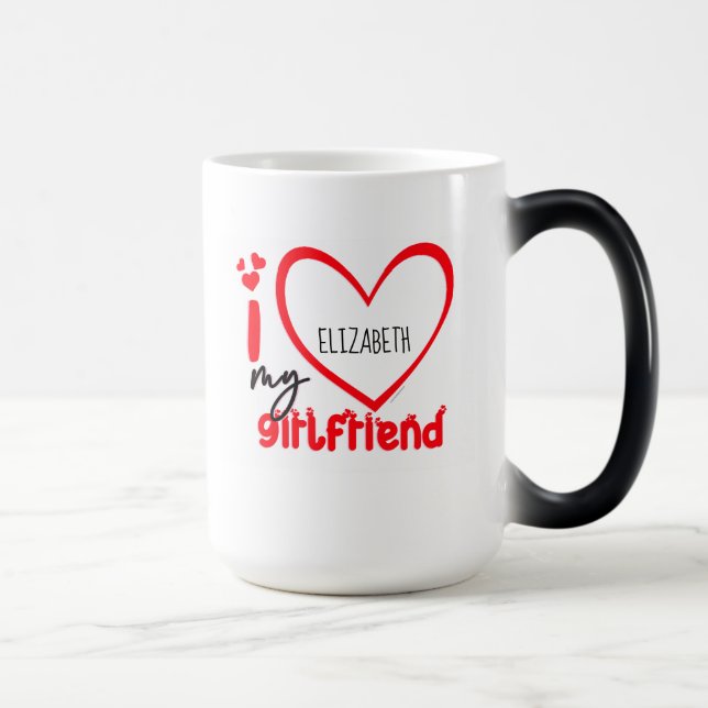 I Love My Girlfriend Photo Gift Coffee Mug (Right)