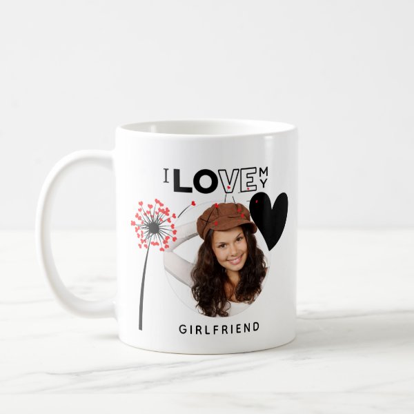 I Love My Girlfriend PHOTO GIFT Personalized Heart Coffee Mug