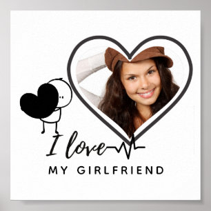 I Love My Girlfriend PHOTO Gift Personalized Heart Poster