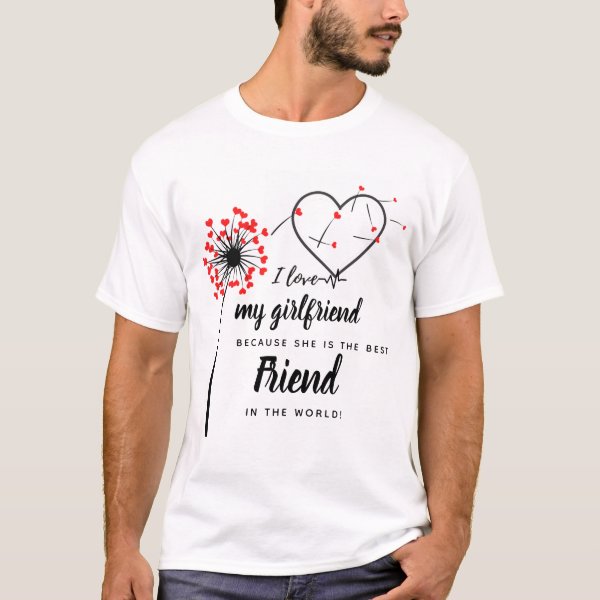 I Love My Girlfriend PHOTO Gift Personalized Heart T-Shirt