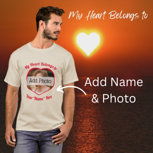 I love my Girlfriend Photo Heart T_Shirt