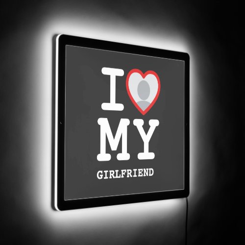 I Love My Girlfriend Photo LED Sign