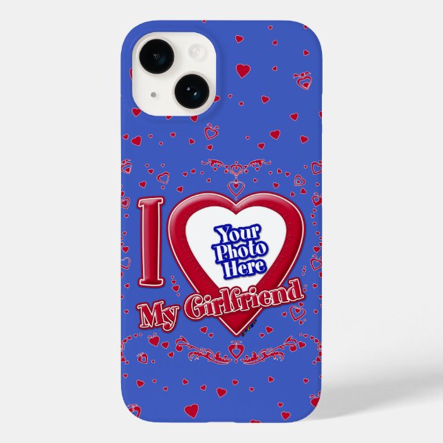 I Love My Girlfriend Photo Red Hearts Deep Royal B Case-Mate iPhone Case (Back)