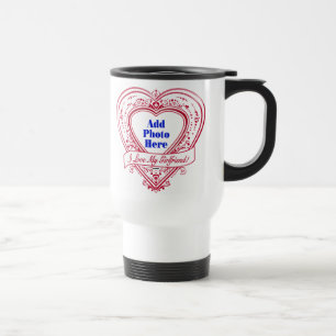 I Love My Girlfriend! Photo Red Hearts Travel Mug