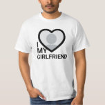 I Love My Girlfriend Photo T-Shirt<br><div class="desc">Create your own black and white simple and clean I Love My Girlfriend more than ever Photo Text T-Shirt with this modern and bold shirt template featuring a cool sans serif font and girlfriend photo into a huge black heart. Add your own photo, your name or any personalized text. Make...</div>