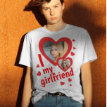I love my Girlfriend photo T-Shirt<br><div class="desc">Create your own I love my girlfriend shirt. This shirt can be a cringe, funny bf anniversary gift. Force your boyfriend to wear this super cute shirt all the time and discourage him from being unfaithful. He will receive a lot of compliments at school or at work. The "I love...</div>