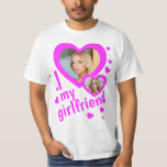 I love my Girlfriend photo T-Shirt<br><div class="desc">Create your own I love my girlfriend pink shirt. This shirt can be a cringe, funny bf anniversary gift. Force your boyfriend to wear this super cute shirt all the time and discourage him from being unfaithful. He will receive a lot of compliments at school or at work. The "I...</div>