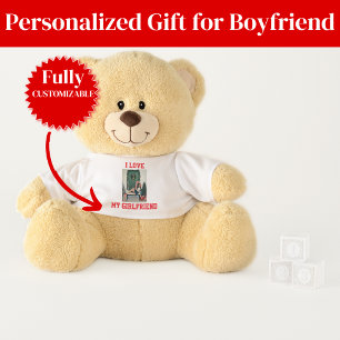 I Love My Girlfriend Photo Teddy Bear Gift