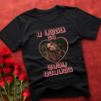 I Love My Girlfriend Pink Heart Custom Photo