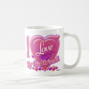 I Love My Girlfriend pink/purple - hearts Coffee Mug