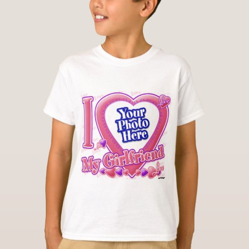 I Love My Girlfriend pinkpurple _ photo T_Shirt