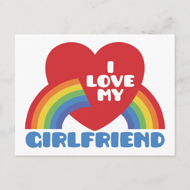 I Love My Girlfriend Postcard (Front)