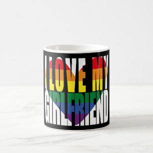 I Love My Girlfriend Rainbow Heart Coffee Mug