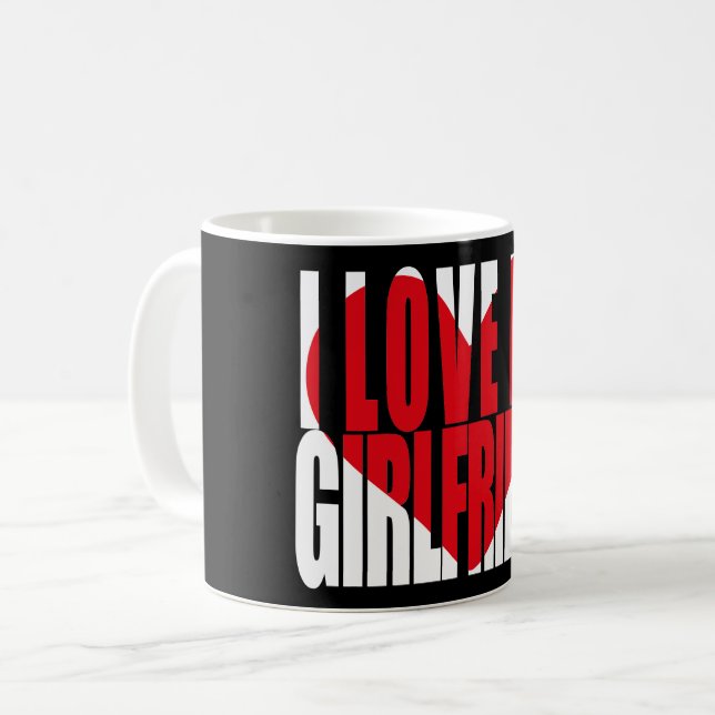 I Love My Girlfriend Red Heart Coffee Mug (Front Left)