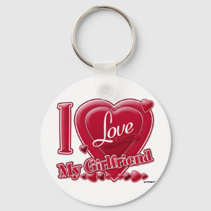 I Love My Girlfriend red - heart Keychain