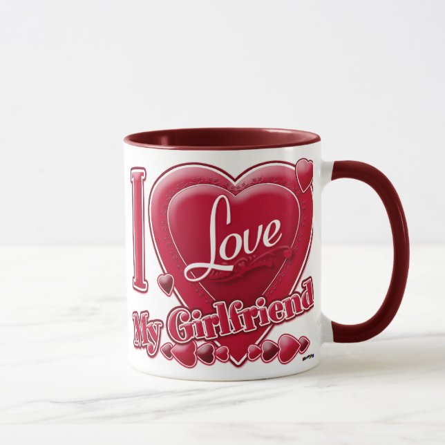 I Love My Girlfriend red - heart Mug (Right)
