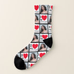 I Love My Girlfriend Red Hearts Boyfriend Gift Socks at Zazzle