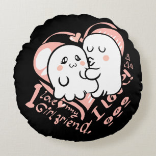 i love my girlfriend round pillow