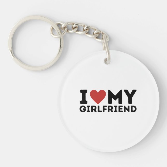 I Love My Girlfriend Shirt Keychain (Front)