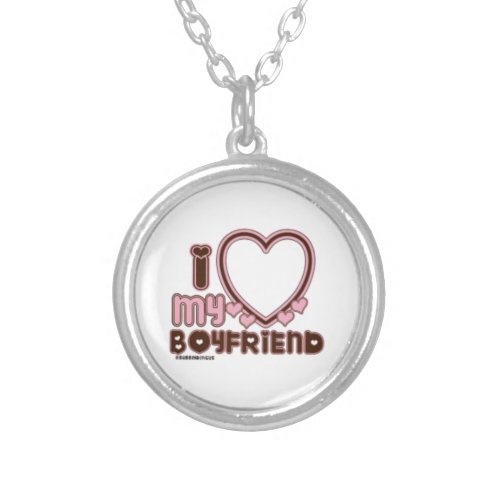 I Love My Girlfriend  Silver Plated Necklace