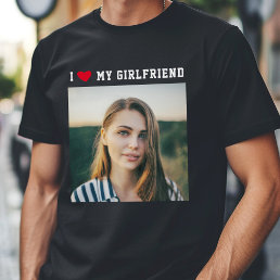 I Love My Girlfriend Sporty Minimalist Cute Photo  T-Shirt