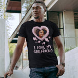 I Love My Girlfriend T-Shirt<br><div class="desc">Couple goals t-shirt featuring the saying "I love my girlfriend", with a photo in the shape of a love heart, and a scattering of little hearts. Gift your boyfriend this cute t-shirt for his birthday, christmas or valentines day. Photo tip: Crop your photo into a square before uploading ensuring subject...</div>
