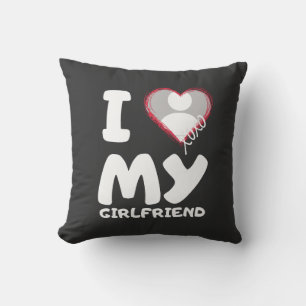 i love my girlfriend throw pillow